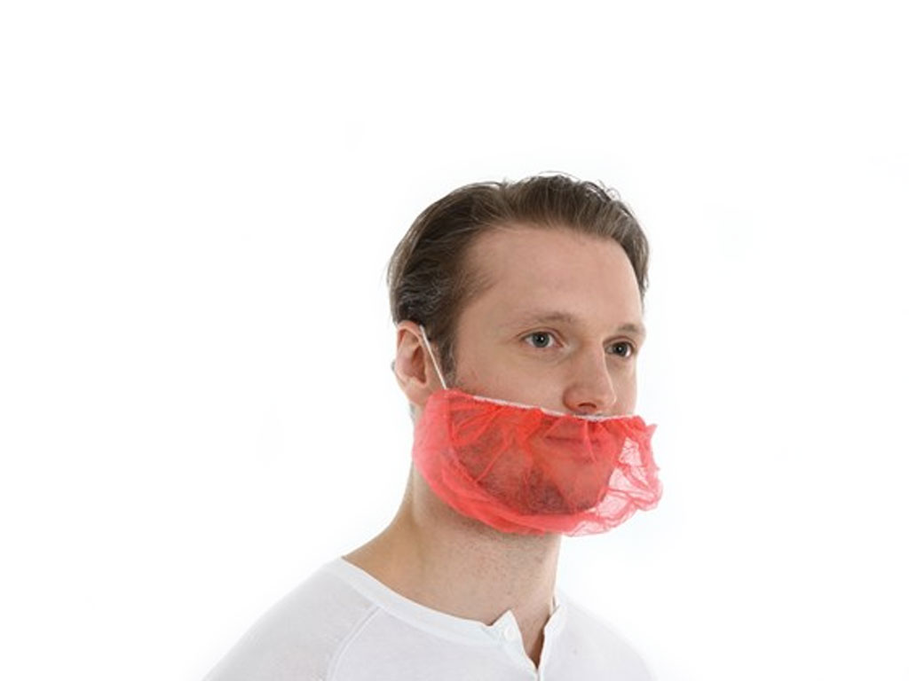 Baardmasker PP rood, met 1 elastiek 1000x