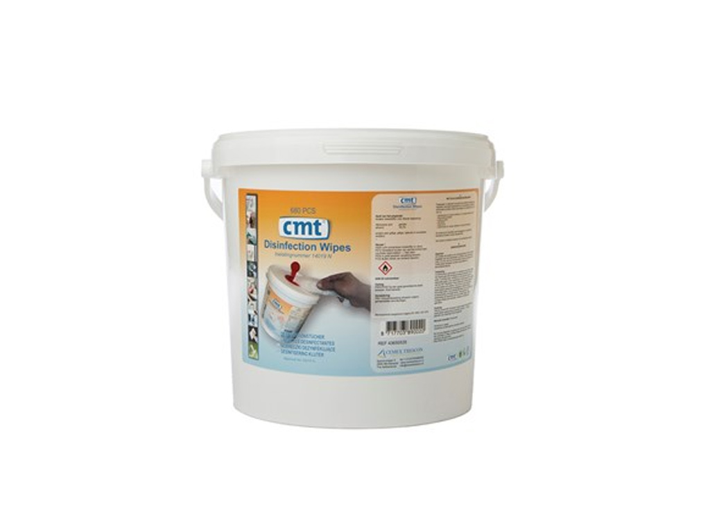 Desinfectie-doekjes wit CMT, in emmer (2 stuks)