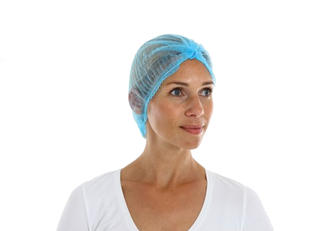 Baret PP blauw, geplooid, 58 cm (1000 stuks)