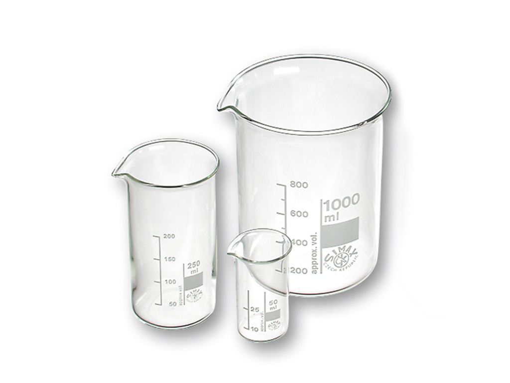 Bekerglas 1000 ml, laag model (10 stuks)