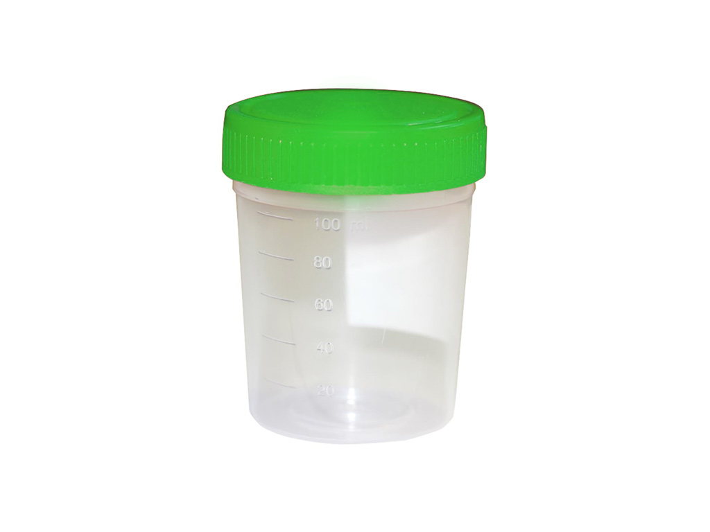 Container PP 125 ml, groene dop (los) (500 stuks)