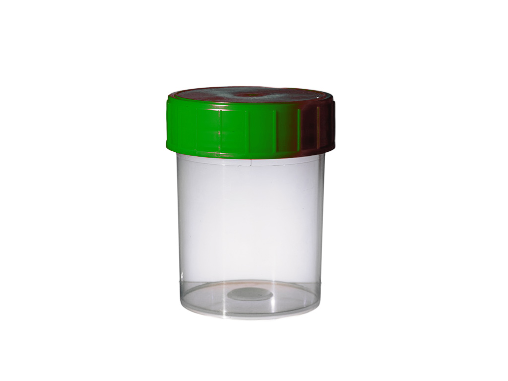 Container PP 125 ml, groene dop, aseptisch (380 stuks)
