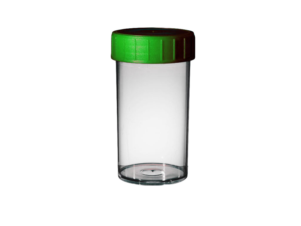 Container PP 180 ml, groene dop, steriel (264 stuks)