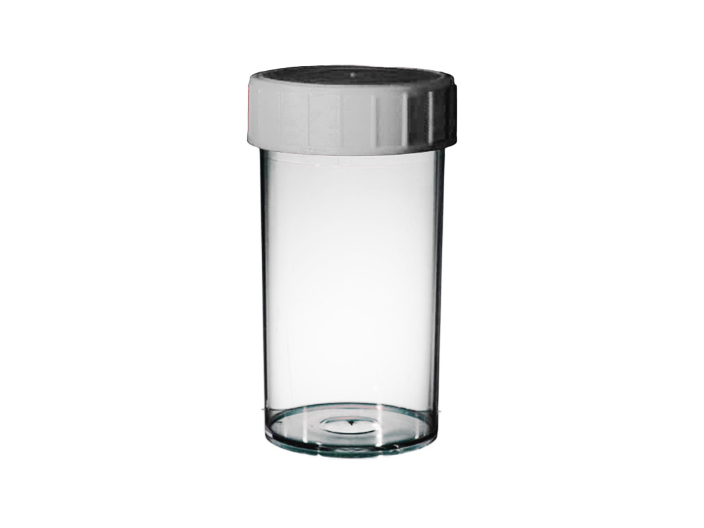 Container PP 180 ml, witte dop, aseptisch (264 stuks)