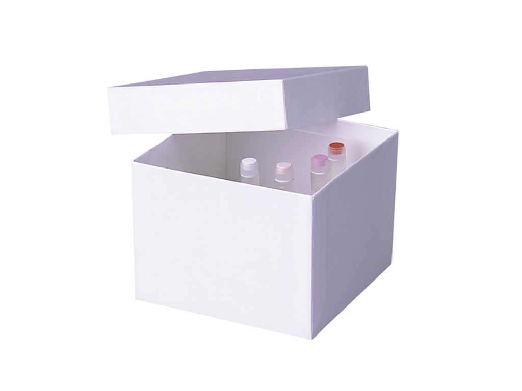 [LD498-10034] Cryobox 136 x 136 x 100 mm, wit + plastic coated (10 stuks)