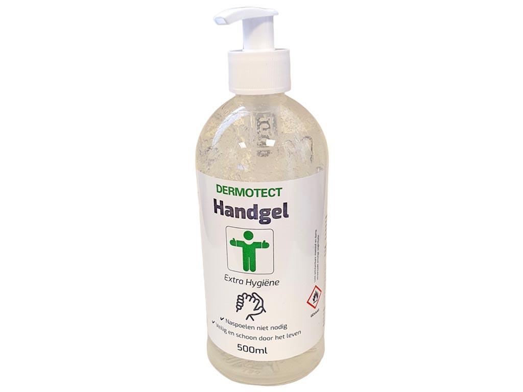 Dermotect handgel met pompje, 500ml (12 stuks)