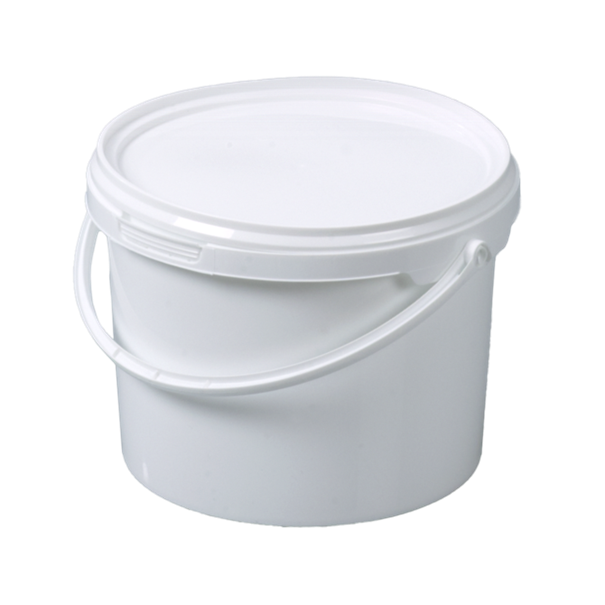 [LD065-34502] Emmer 2 liter + deksel, PP wit