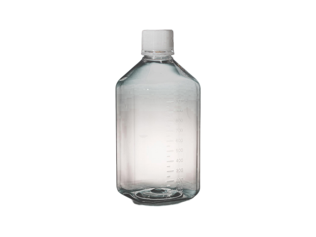 Fles PET 1000 ml met losse schroef/garantiedop (48 stuks)