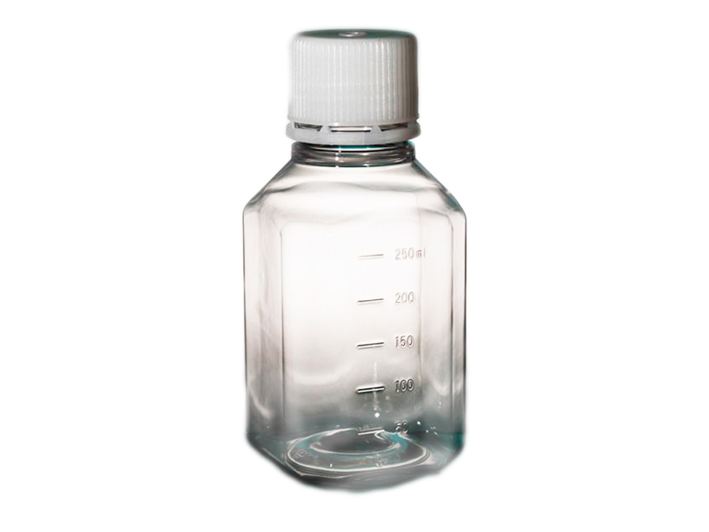 Fles PET 250 ml met losse schroef-/garantiedop (144 stuks)
