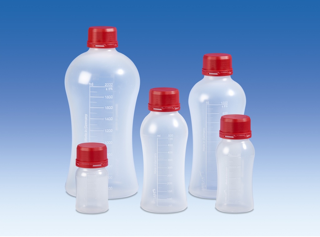 [LD001-00353] Fles VITgrip PP 500 ml met rode dop (6 stuks)