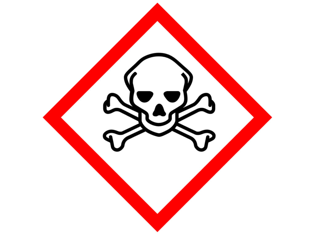 [LE025-00806] Gevarensymbool GHS06, 26 x 26 mm (10 stuks)