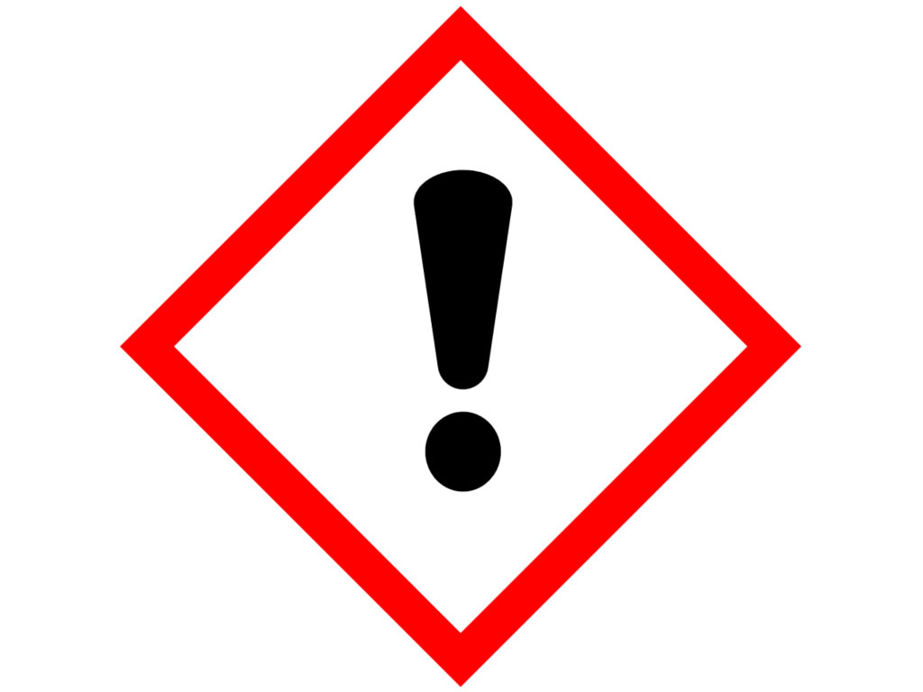 Gevarensymbool GHS07, 26 x 26 mm (10 stuks)