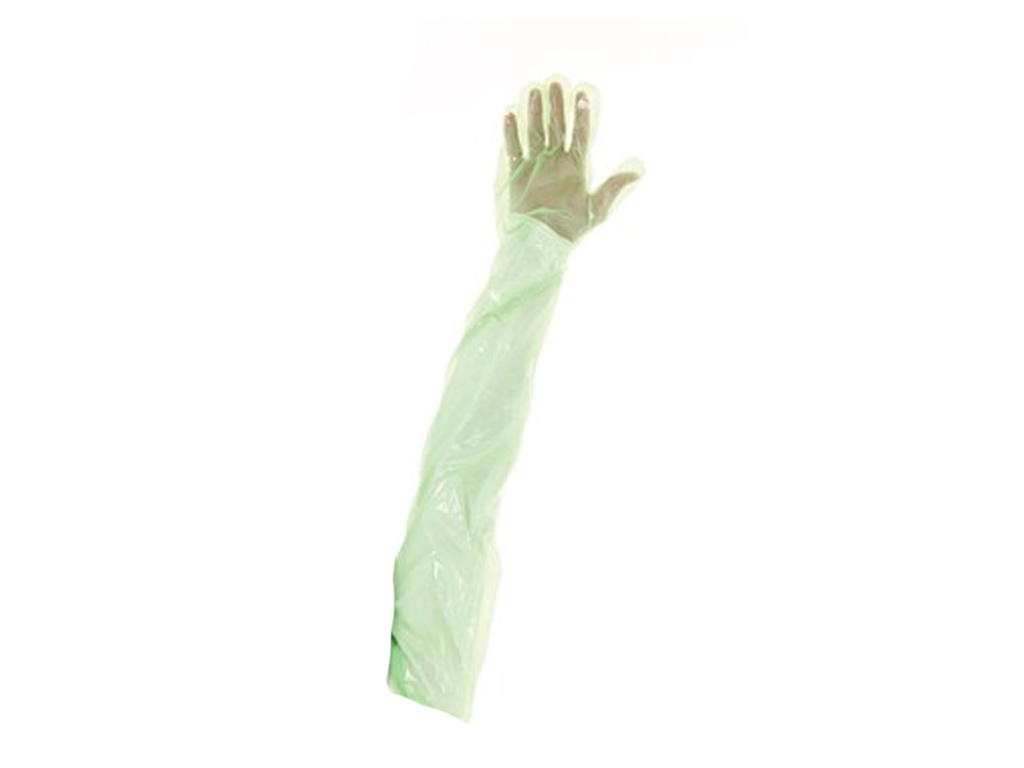 [LB030-00457] Handschoen LDPE groen, 92 cm, 25 mu (1000 stuks)