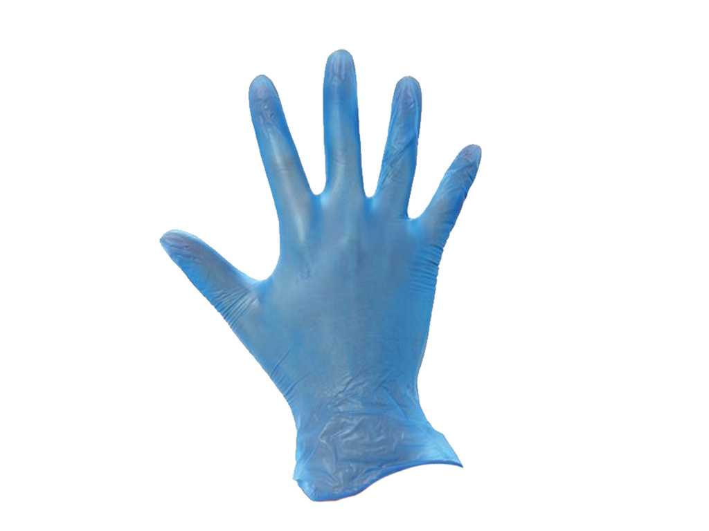 Handschoen vinyl blauw, PF, maat L 1000x