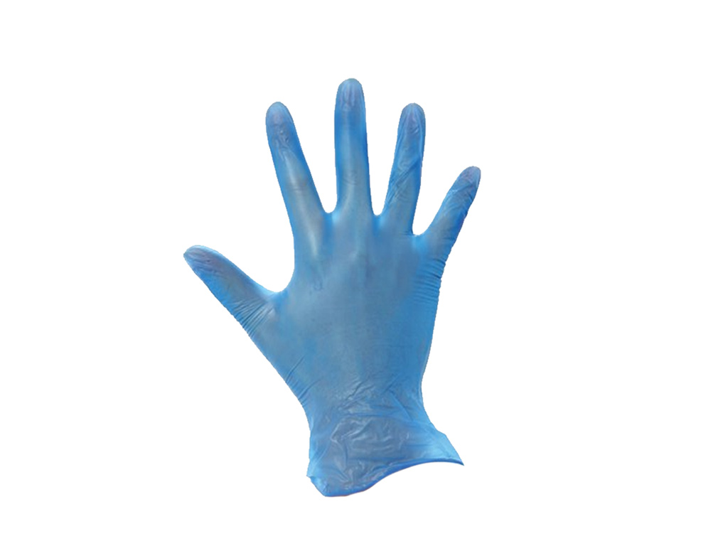 Handschoen vinyl blauw, PF, maat M 1000x