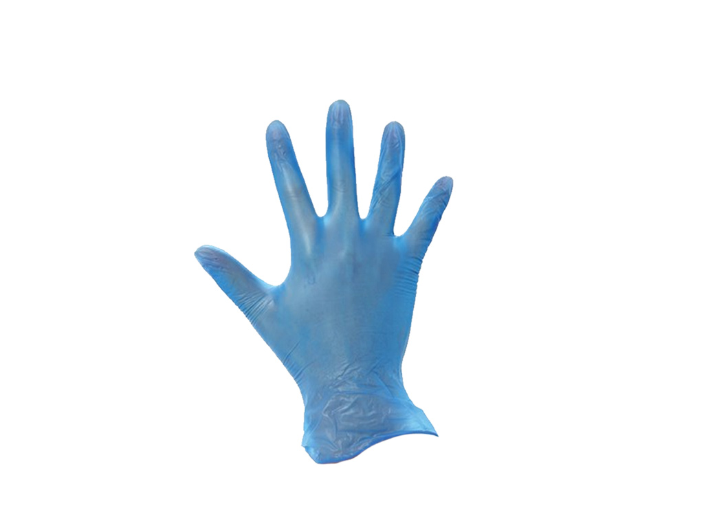 Handschoen vinyl blauw, PF, maat S 1000x