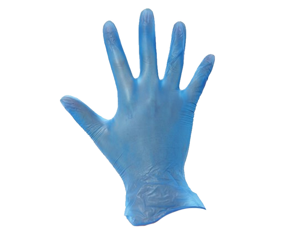 Handschoen vinyl blauw, PF, maat XL 1000x
