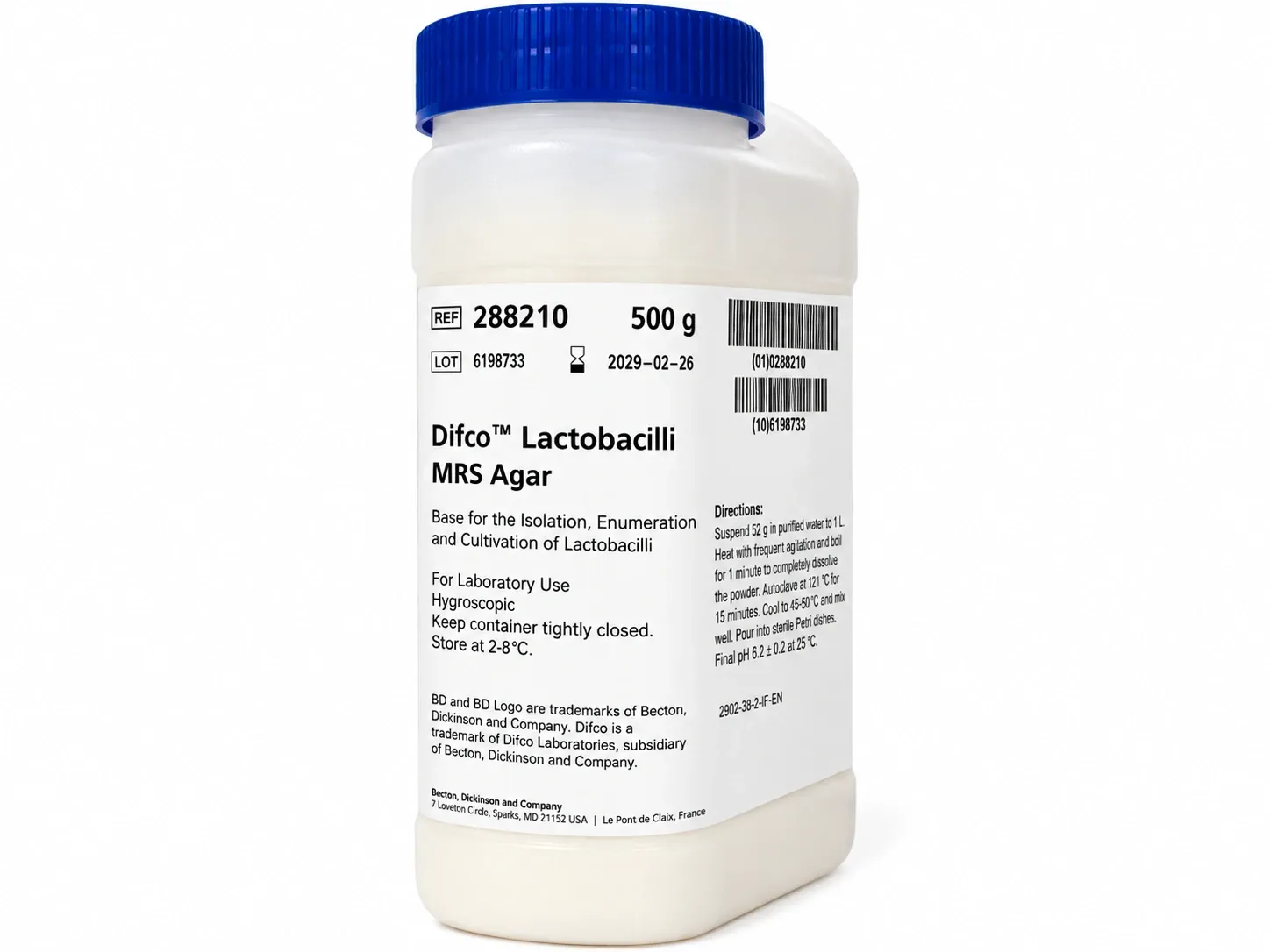 [LV002-03064] Lactobacilli MRS Agar (500 gram)