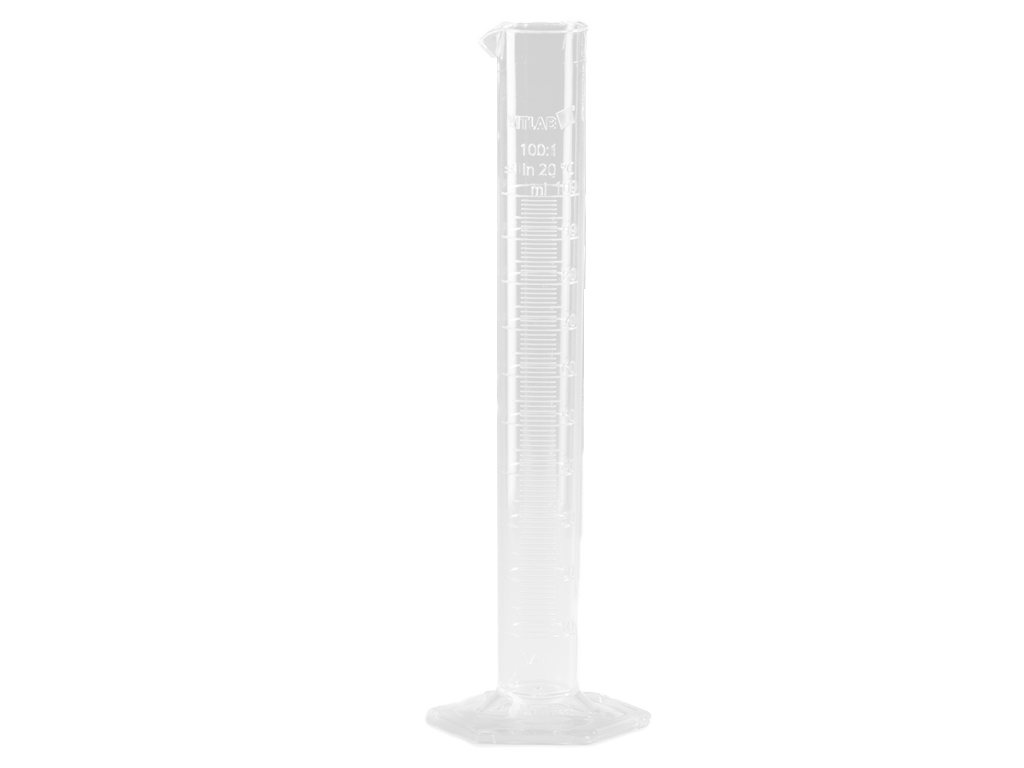 Maatcilinder 50 ml SAN, hoog model (per stuk)