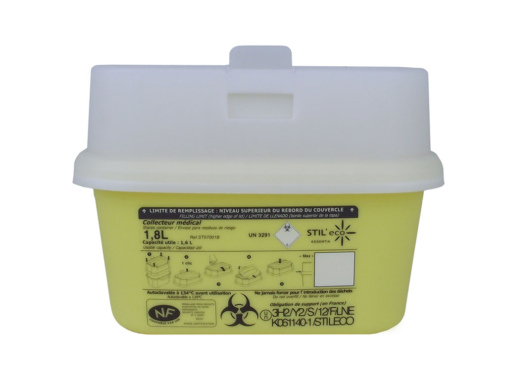 Naaldcontainer PP, 1800 ml (45 stuks)