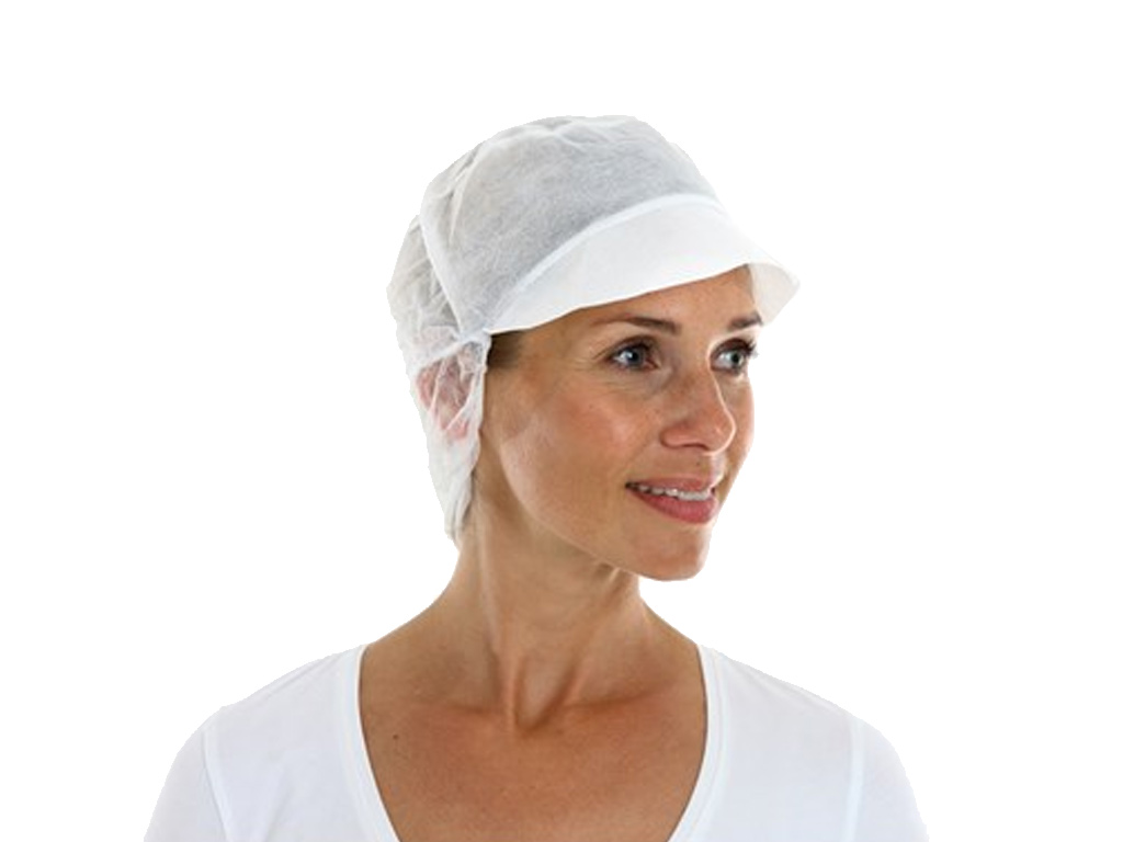 [LB061-00015] Pet met klep en haaropvang, PP wit (1000 stuks)