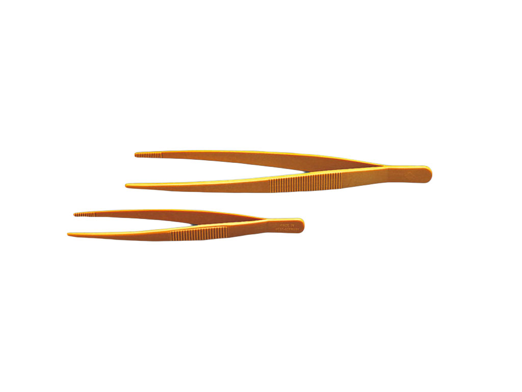 [LD026-01013] Pincet POM geel, 250 mm, stompe punt (5 stuks)