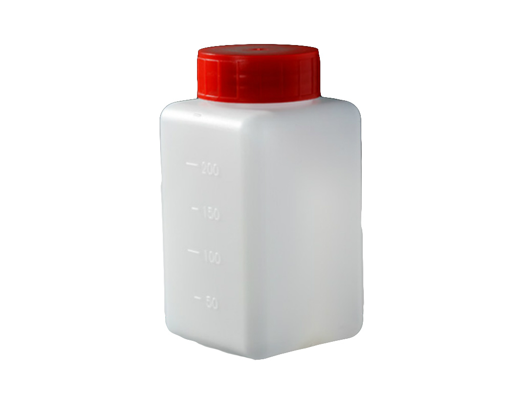 [LD002-01041] Pot HDPE 250 ml, vierkant, dop + losse inlegstop (210 stuks)