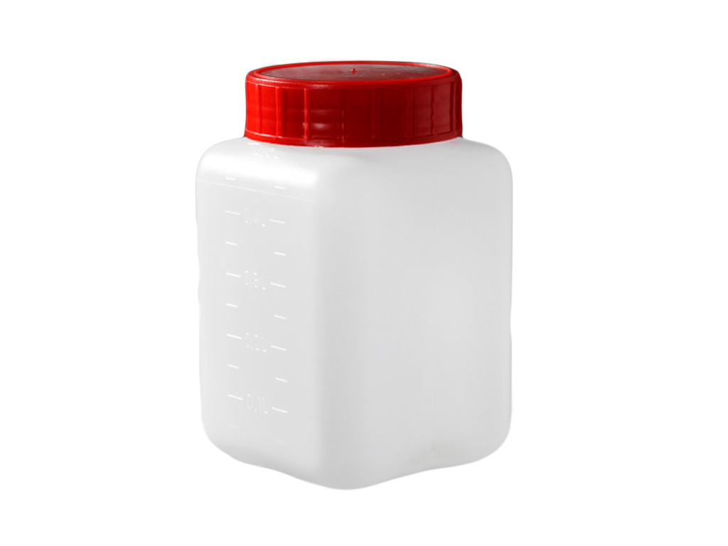 Pot HDPE 500 ml, vierkant, dop + inlage (175 stuks)