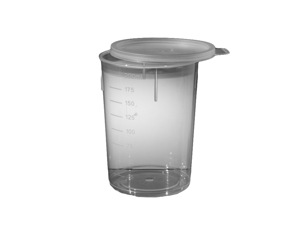[LD002-02033] Pot PP helder 200 ml met lipdeksel, steriel (220 stuks)