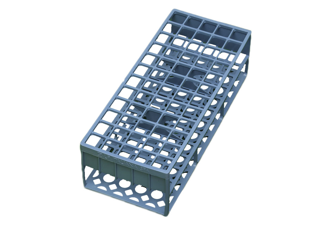 [LR050-00183] Rek PP voor 17 mm buis, 60-plaatsen, blauw (per stuk)