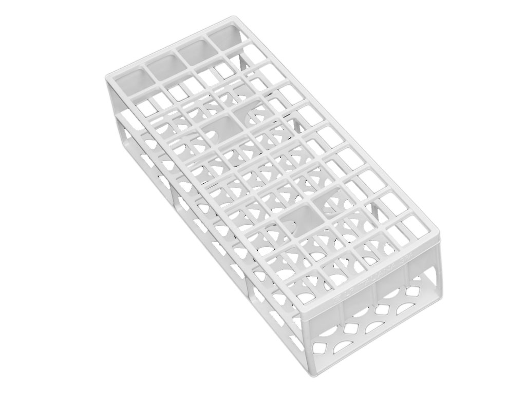 [LR050-00192] Rek PP voor 21 mm buis, 40-plaatsen, wit (per stuk)