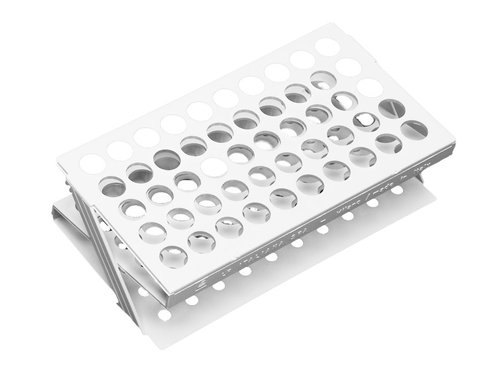 [LR050-00112] Rek voor 17 mm buis, 50-plaatsen, wit (per stuk)