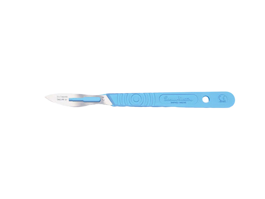 Scalpelmesje incl. handvat, nr. 24, per stuk verpakt, steriel (10 stuks)