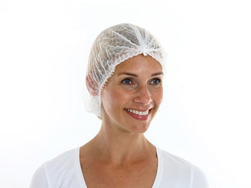 [LB061-00006] Baret PP wit, geplooid, 53 cm (1000 stuks)