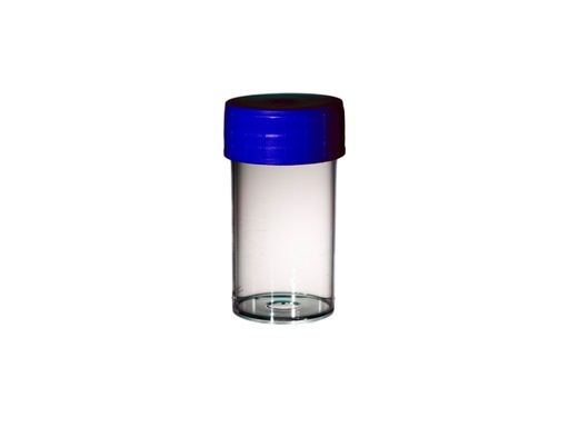[LD002-00046] Container PP 40 ml blauwe dop, aseptisch (1000 stuks)