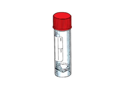 [LD002-00402] Container PS 30 ml met rode dop, steriel (400 stuks)