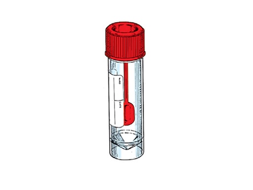 [LD002-00414] Container PS 30 ml met rode dop + lepel, steriel (400 stuks)