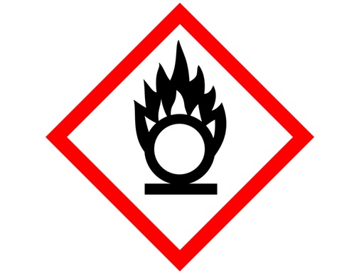 [LE025-00803] Gevarensymbool GHS03, 26 x 26 mm (10 stuks)