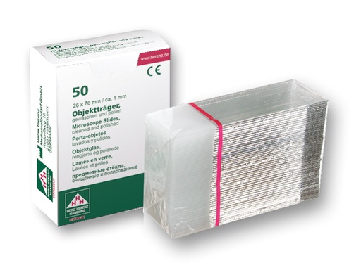 [LG036-00005] Objectglas gesneden, 76 x 26 x 1 mm, matrand (50 stuks)