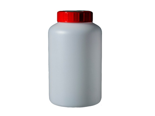 [LD002-02152] Pot HDPE 1000 ml met rode dop + inlage, steriel (68 stuks)