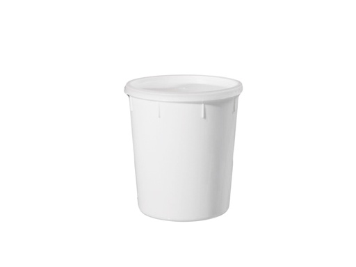 [LD002-02046] Pot PP wit 400 ml met lipdeksel (460 stuks)