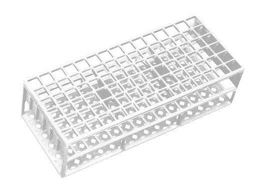 [LR050-00172] Rek PP voor 13 mm buis, 90-plaatsen, wit (per stuk)