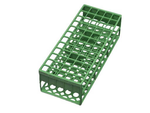[LR050-00184] Rek PP voor 17 mm buis, 60-plaatsen, groen (per stuk)