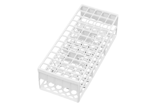 [LR050-00182] Rek PP voor 17 mm buis, 60-plaatsen, wit (per stuk)