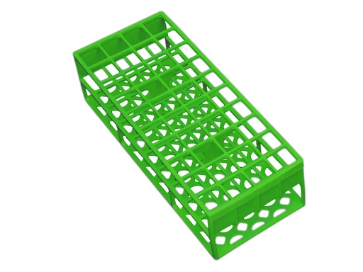 [LR050-00194] Rek PP voor 21 mm buis, 40-plaatsen, groen (per stuk)
